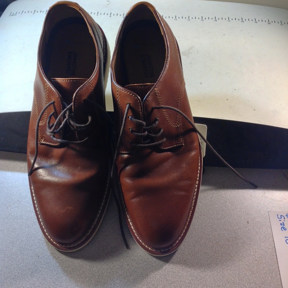Johnston & Murphy Upton Men's Size 10 Brown Leather Oxford Dress Shoes